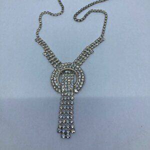 Vtg rhinestone crystal wedding bridal necklace